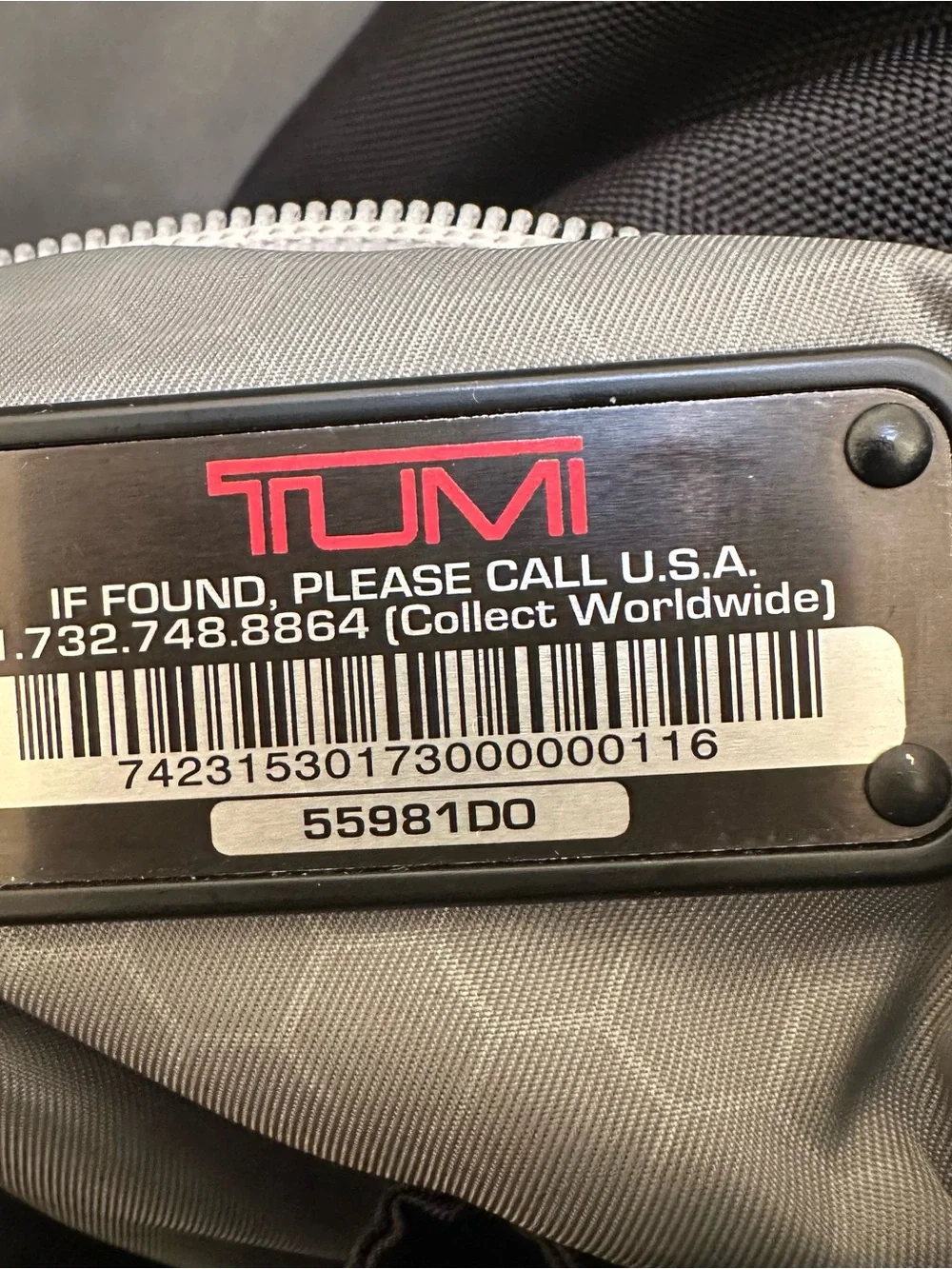 TUMI Frisco Taylor Laptop Rucksack Backpack – Black with Gray Trim
